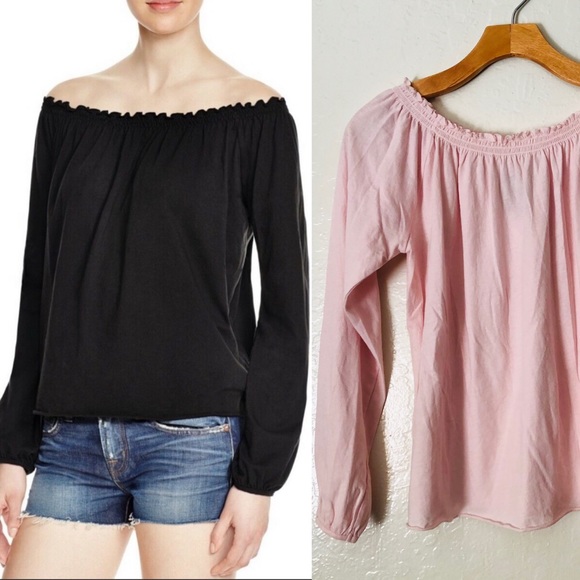 Chaser Off Shoulder shirred boho Pink top size XS - Picture 1 of 14